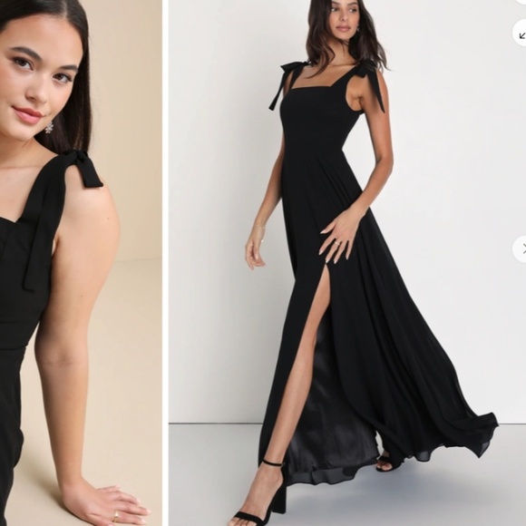 LULU's Prom Wedding Bridesmaid Flowy Romantic Sexy Chic Flowy Maxi Dress - Picture 3 of 7